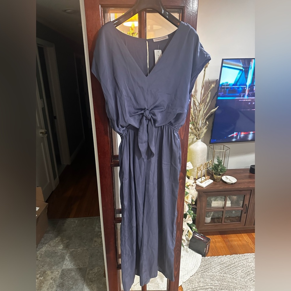 Pookie & Sebastian Front Tie Satin Jumpsuit. Never Worn! NWT